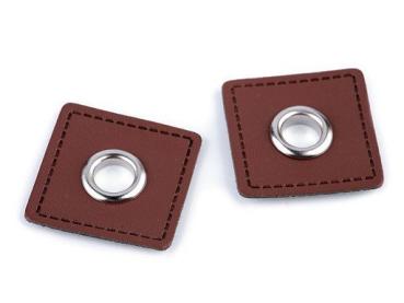 Ösen-Patches  Breite 30 mm ,Höhe 30 mm , Ø 8 mm, Cognacbraun